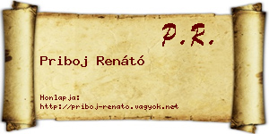 Priboj Renátó névjegykártya